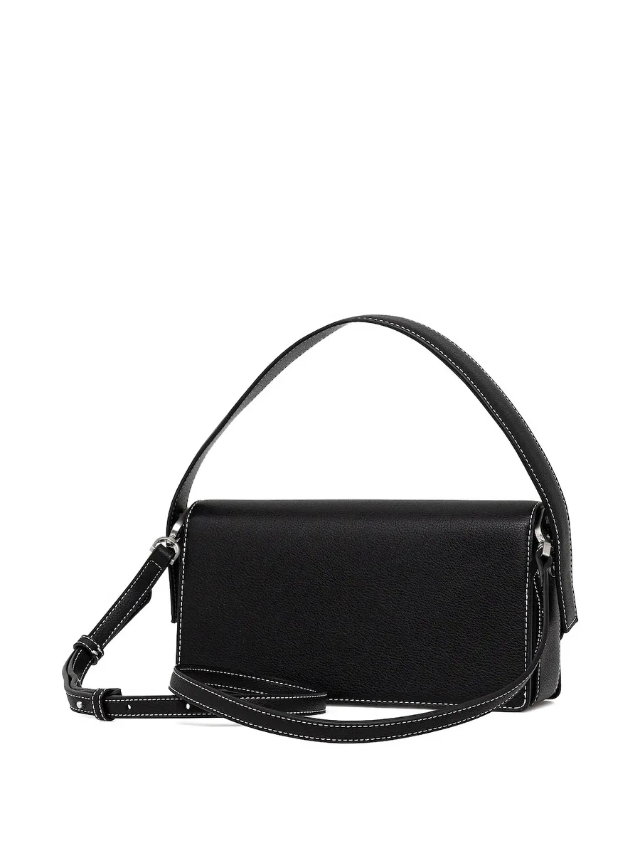 logo-plaque contrast-stitch shoulder bag 4