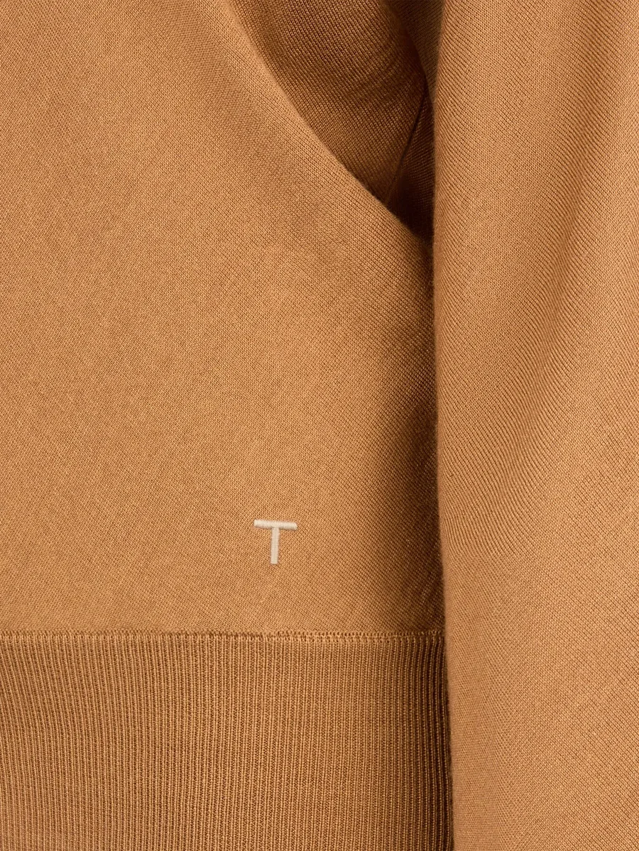V-neck wool-silk blend sweater 3