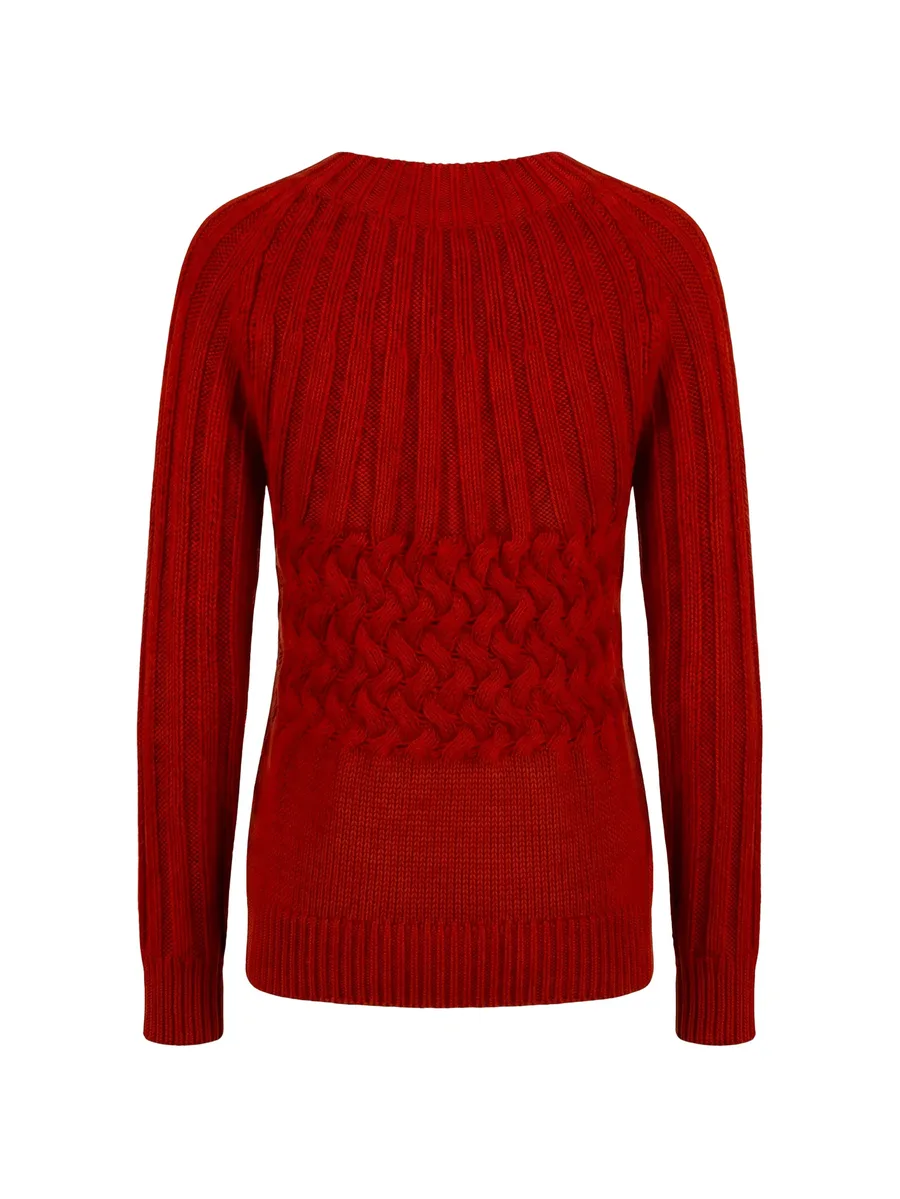 cable-knit ribbed-trim sweater 2