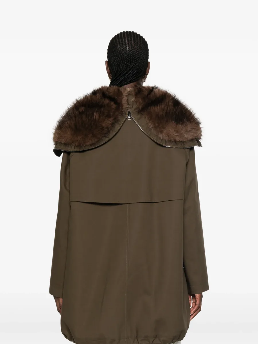 faux-fur trim drawstring coat 4