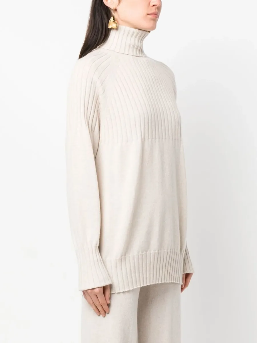 ribbed high-neck cashmere jumper 5