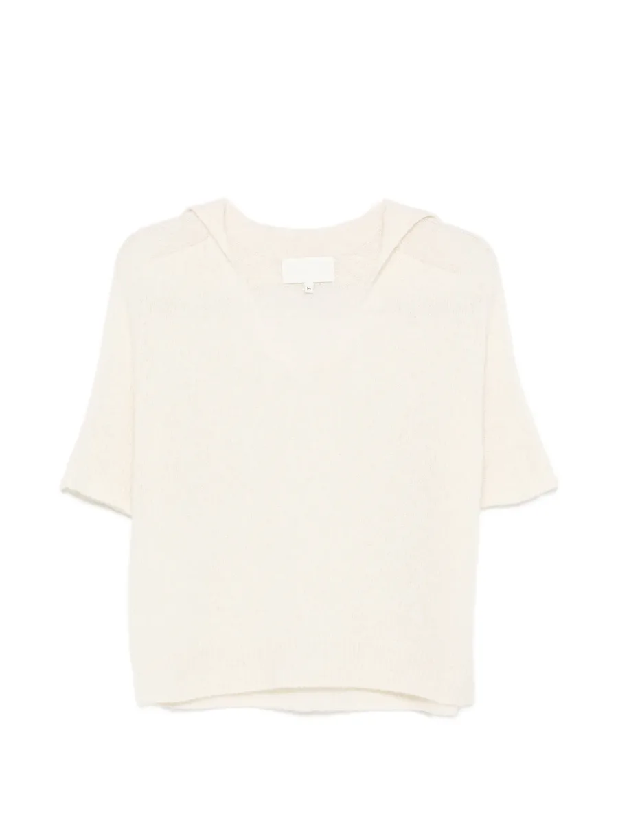 V-neck short-sleeve sweater 1