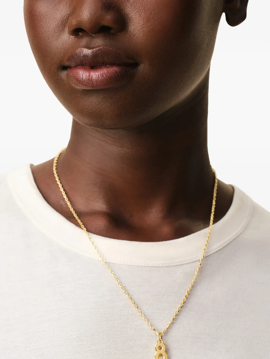 hammered number 8 pendant necklace 8