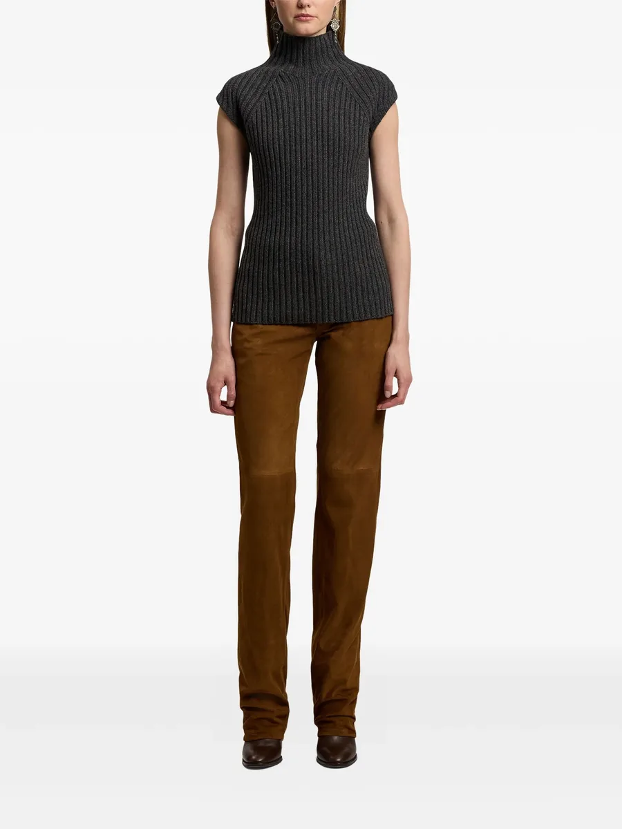 ribbed high-neck sleeveless top 4