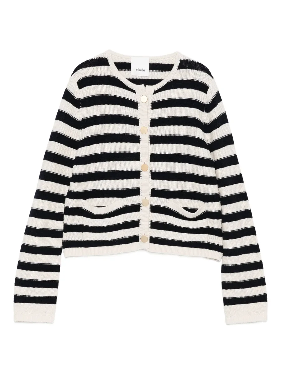 striped button cardigan 1