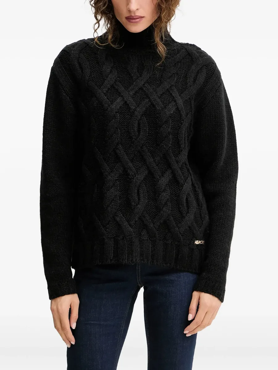 cable-knit roll-neck sweater 1