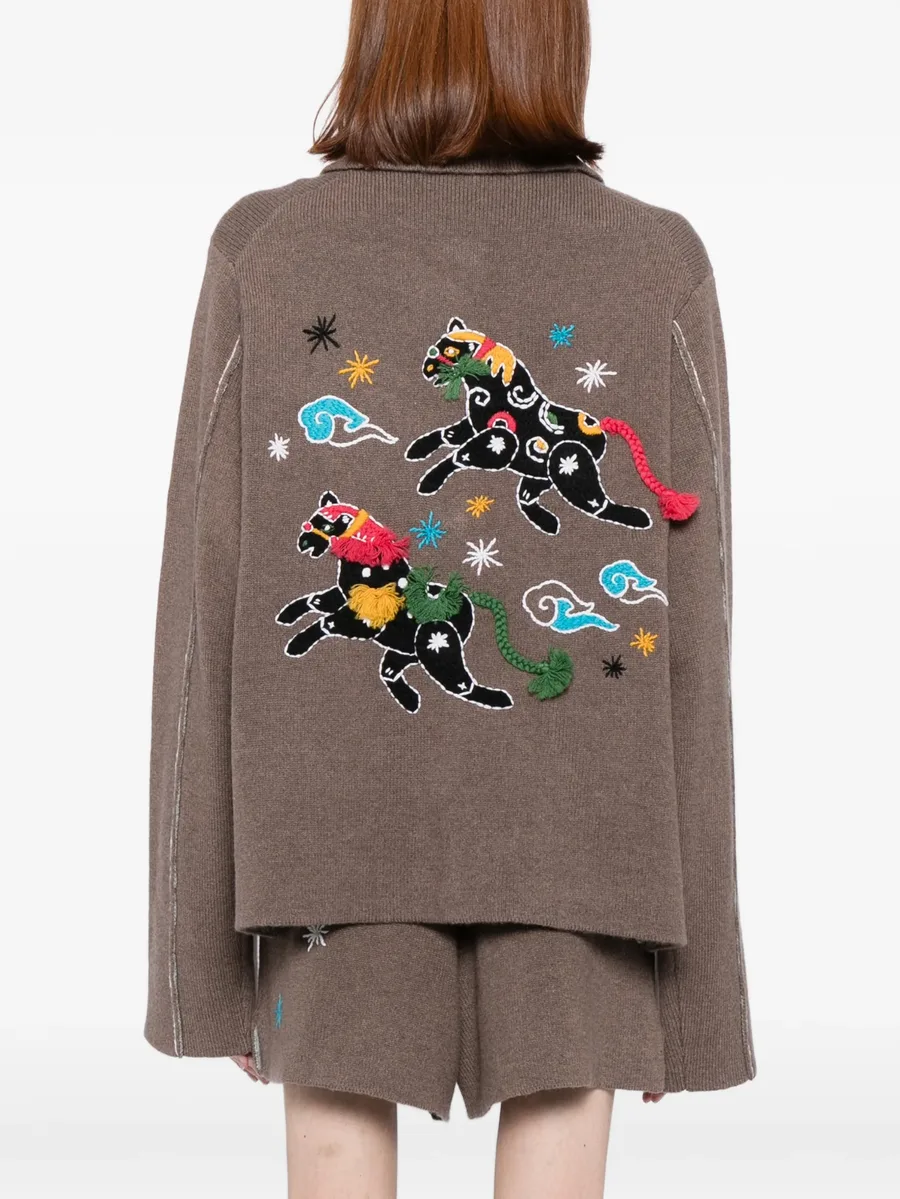 horse-embroidered cardigan 7