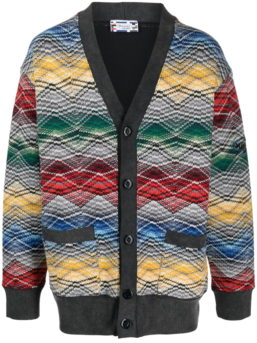 Zigzag V-neck cardigan 1