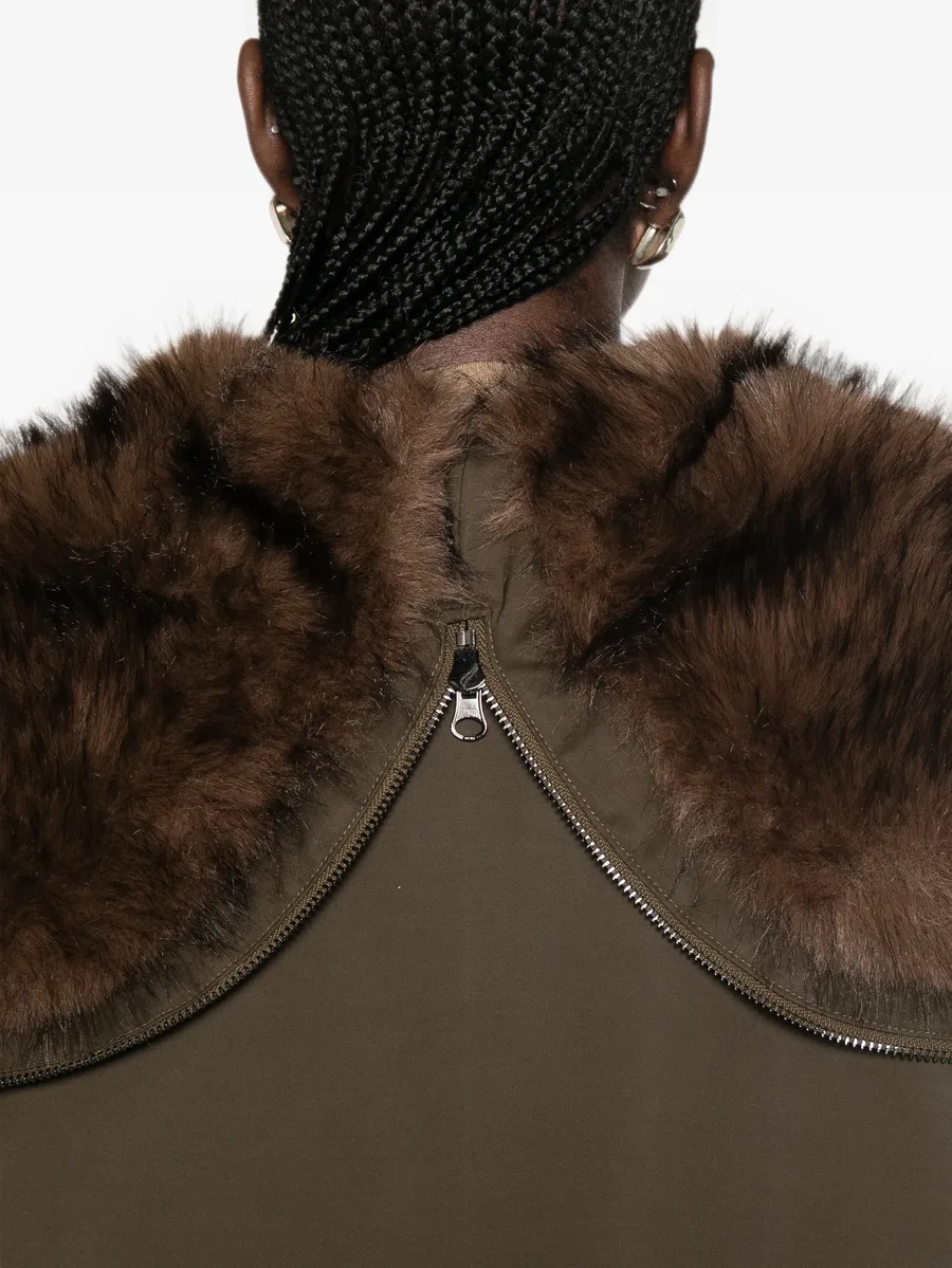 faux-fur trim drawstring coat 5