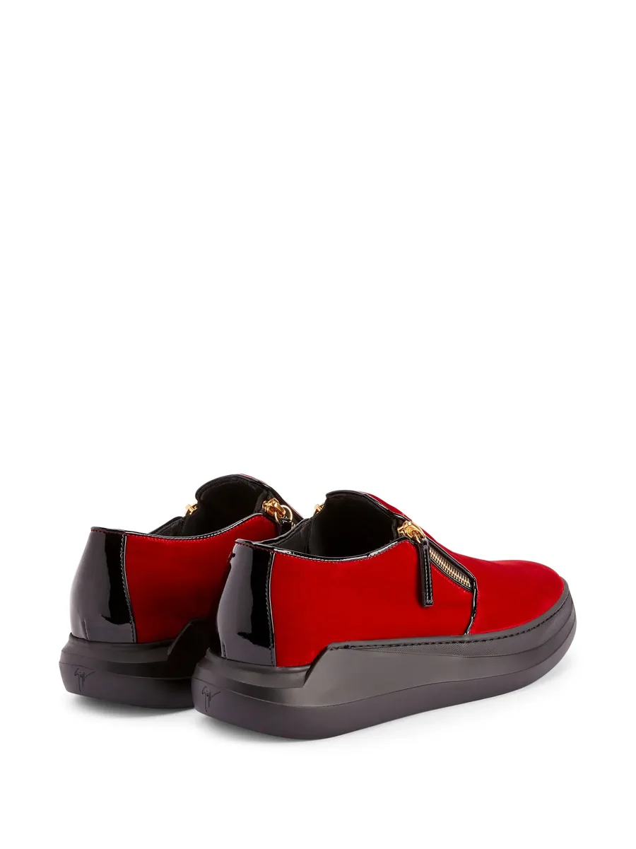 Conley zipped velvet sneakers 5