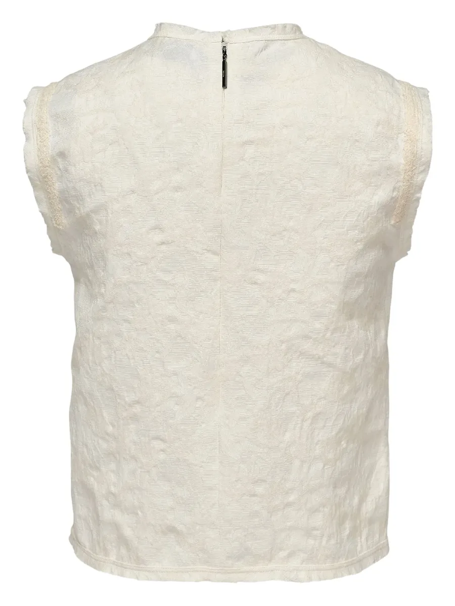 ruffled-front sleeveless blouse 3