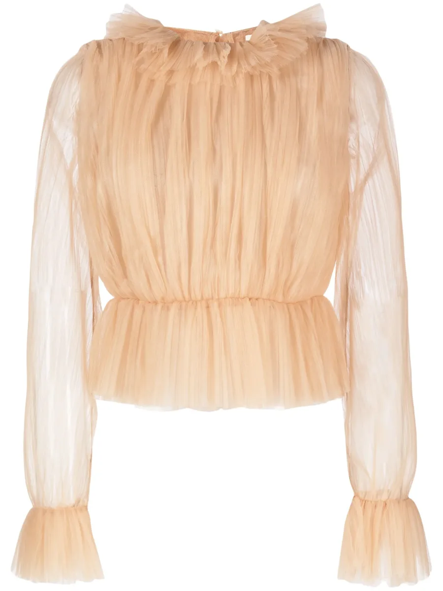 long-sleeve tulle blouse 1