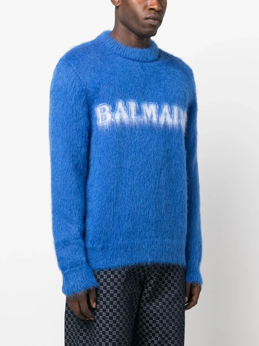 logo-print brushed-finish jumper 6