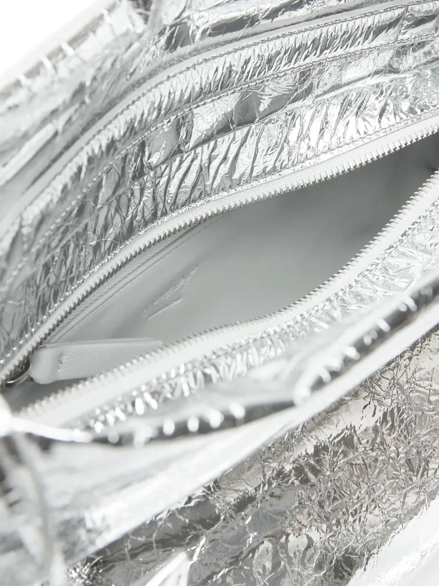 Fanta metallic-effect leather clutch bag 7