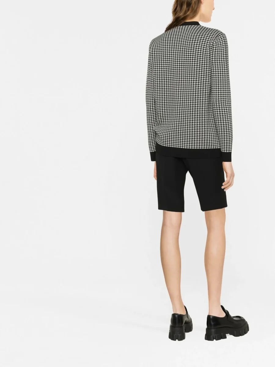 houndstooth single-breasted cardigan 8