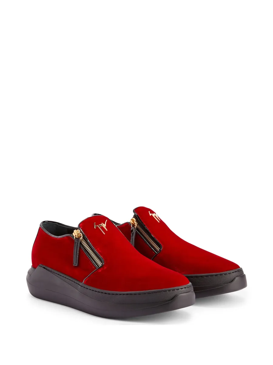 Conley zipped velvet sneakers 3
