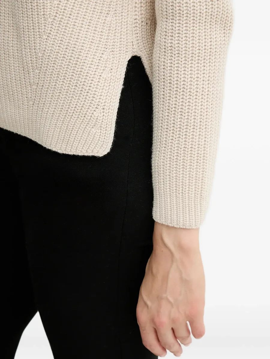roll-neck side-slit sweater 9
