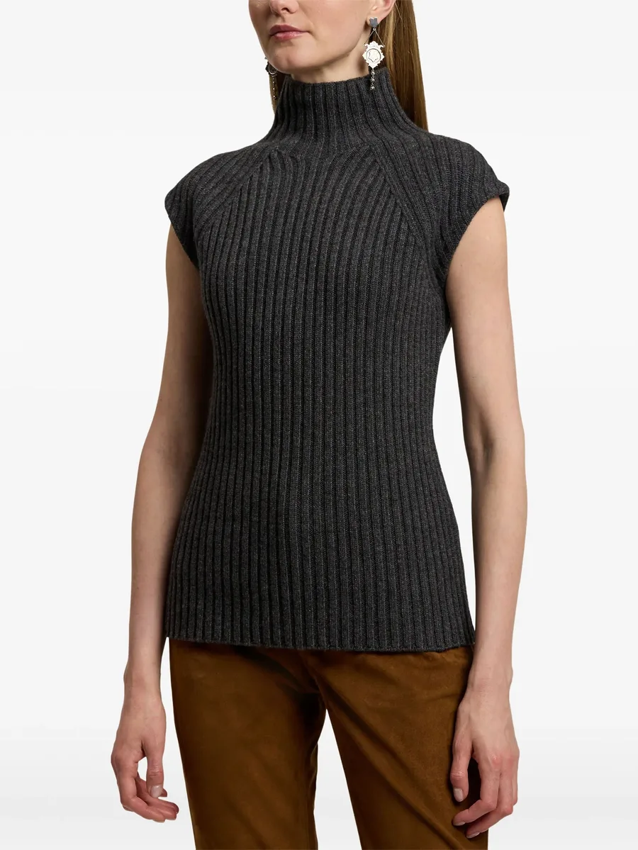 ribbed high-neck sleeveless top 7