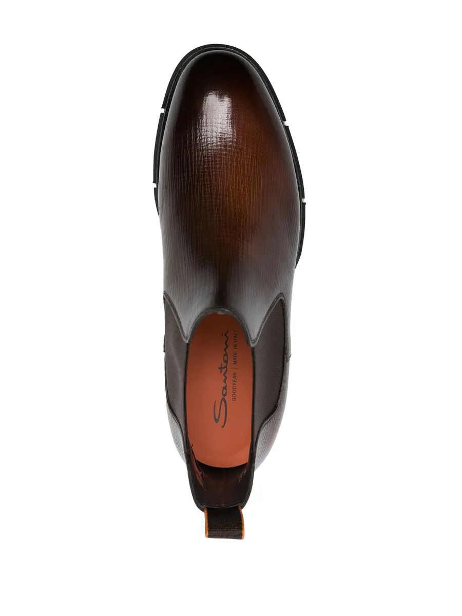 textured leather chelsea boots 8
