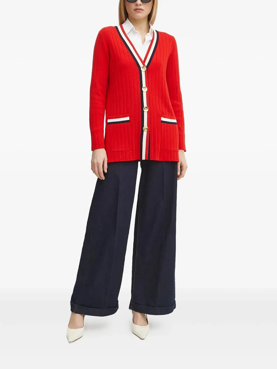 ribbed-knit button cardigan 3