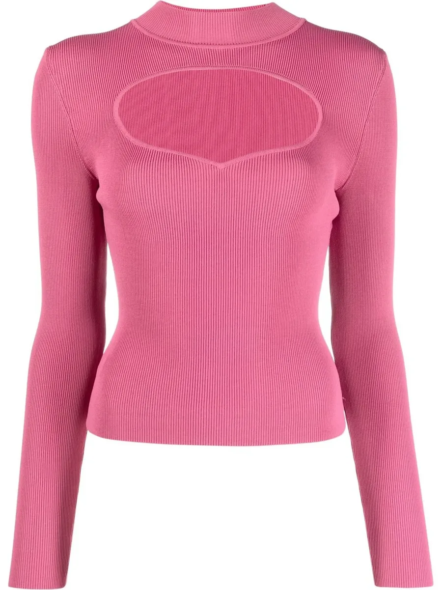 ribbed-knit cut-out jumper 1