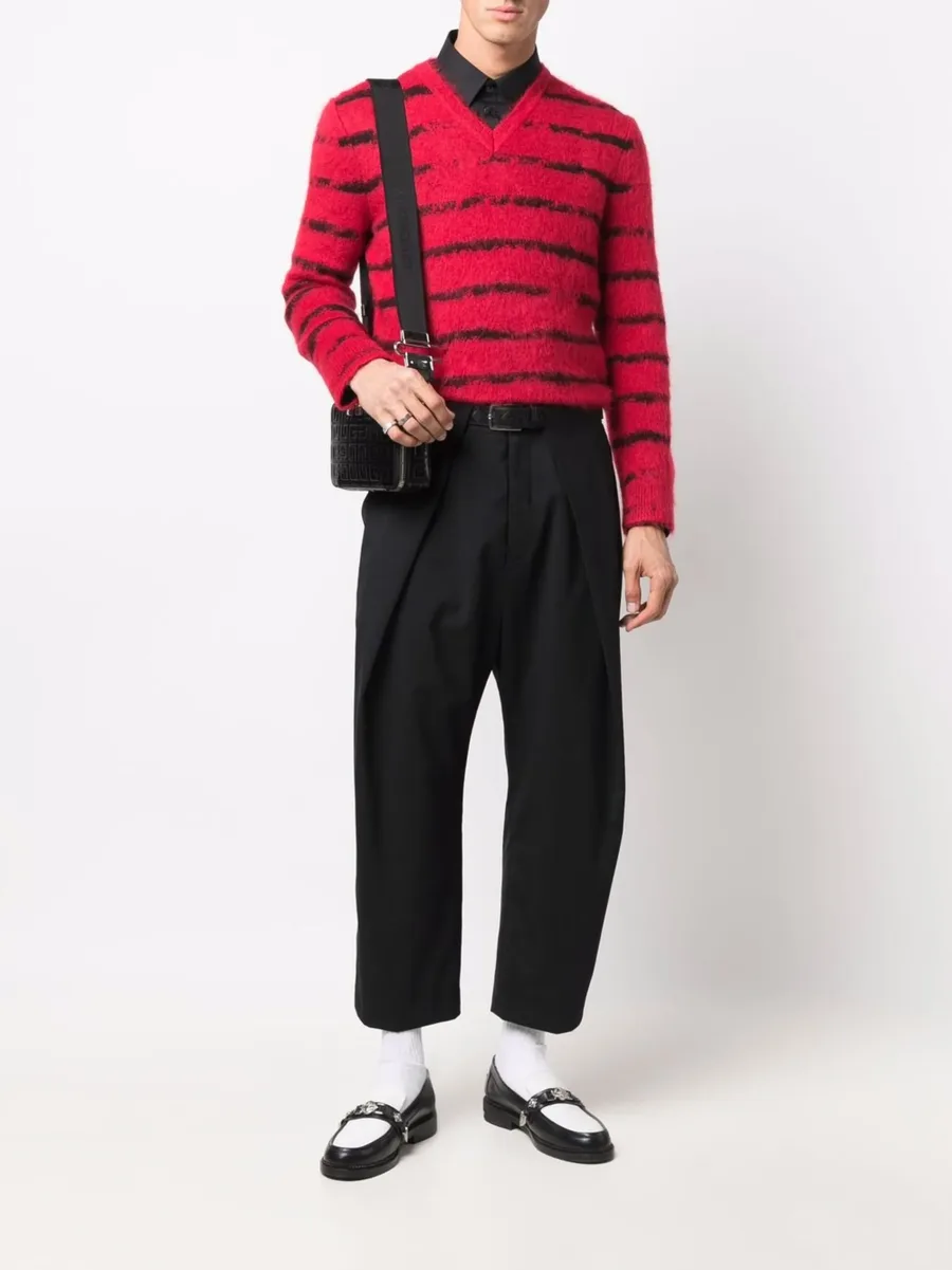 draped straight-leg cropped trousers 3