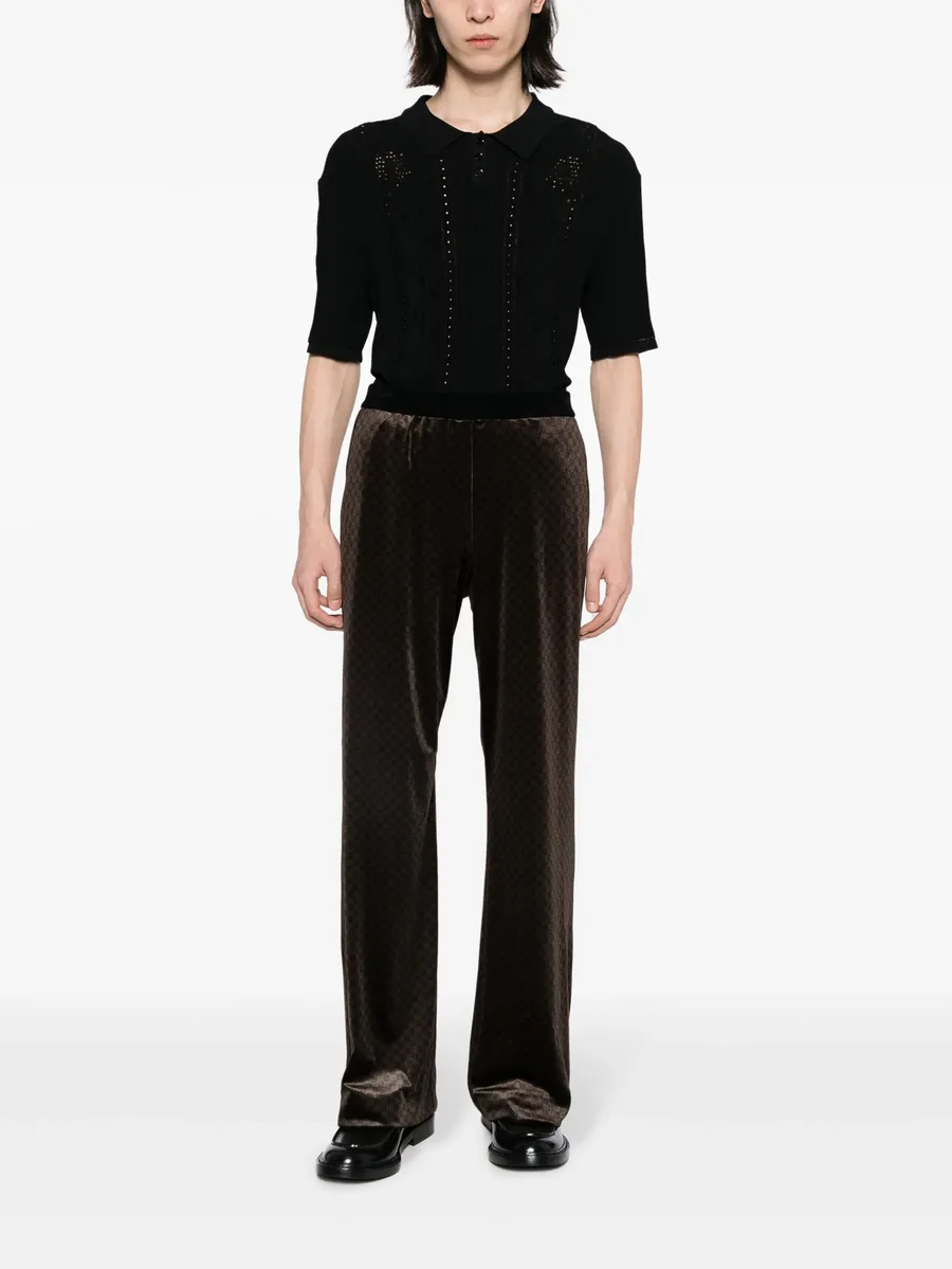 monogram-jacquard straight-leg trousers 3
