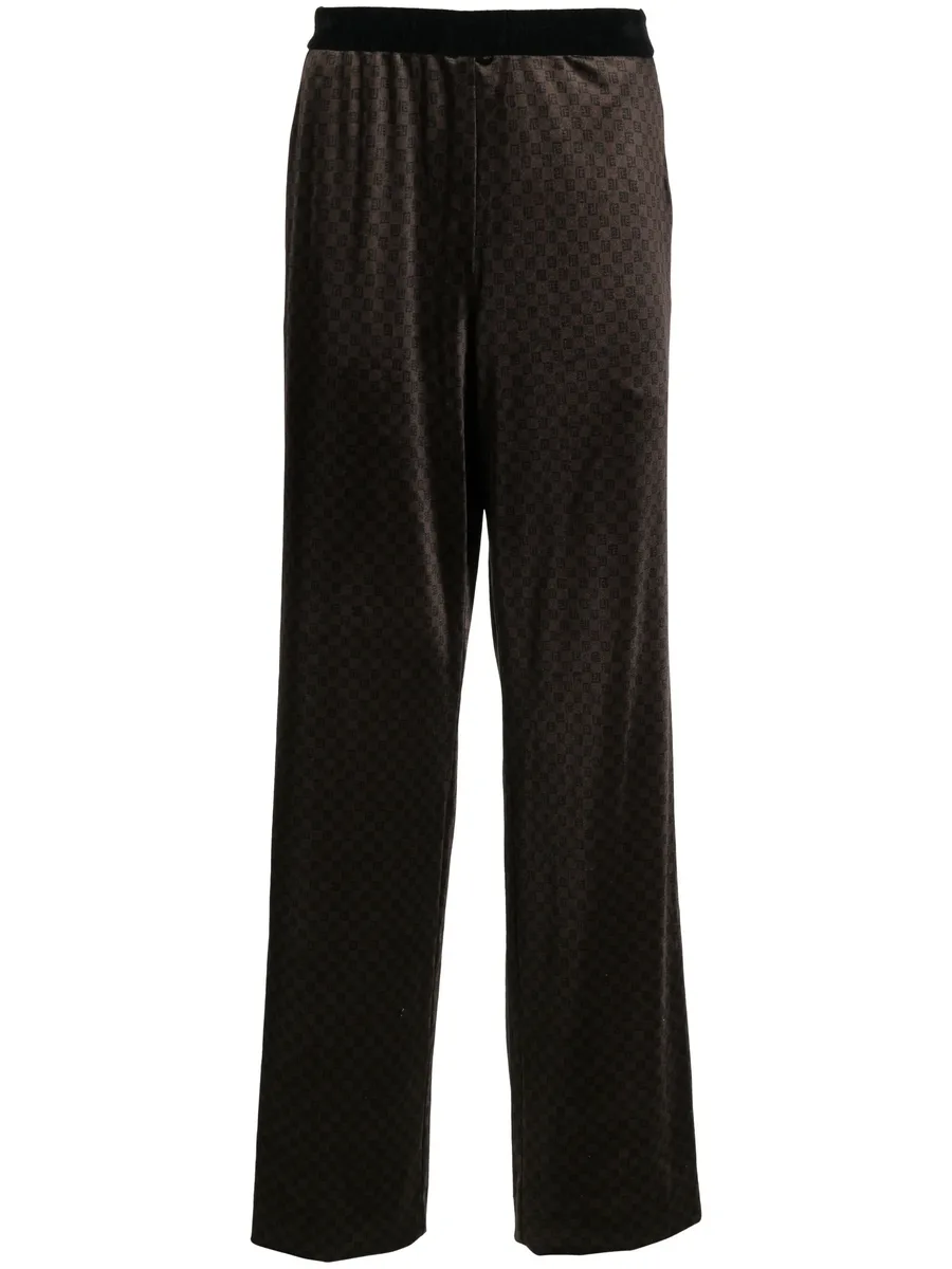 monogram-jacquard straight-leg trousers 1