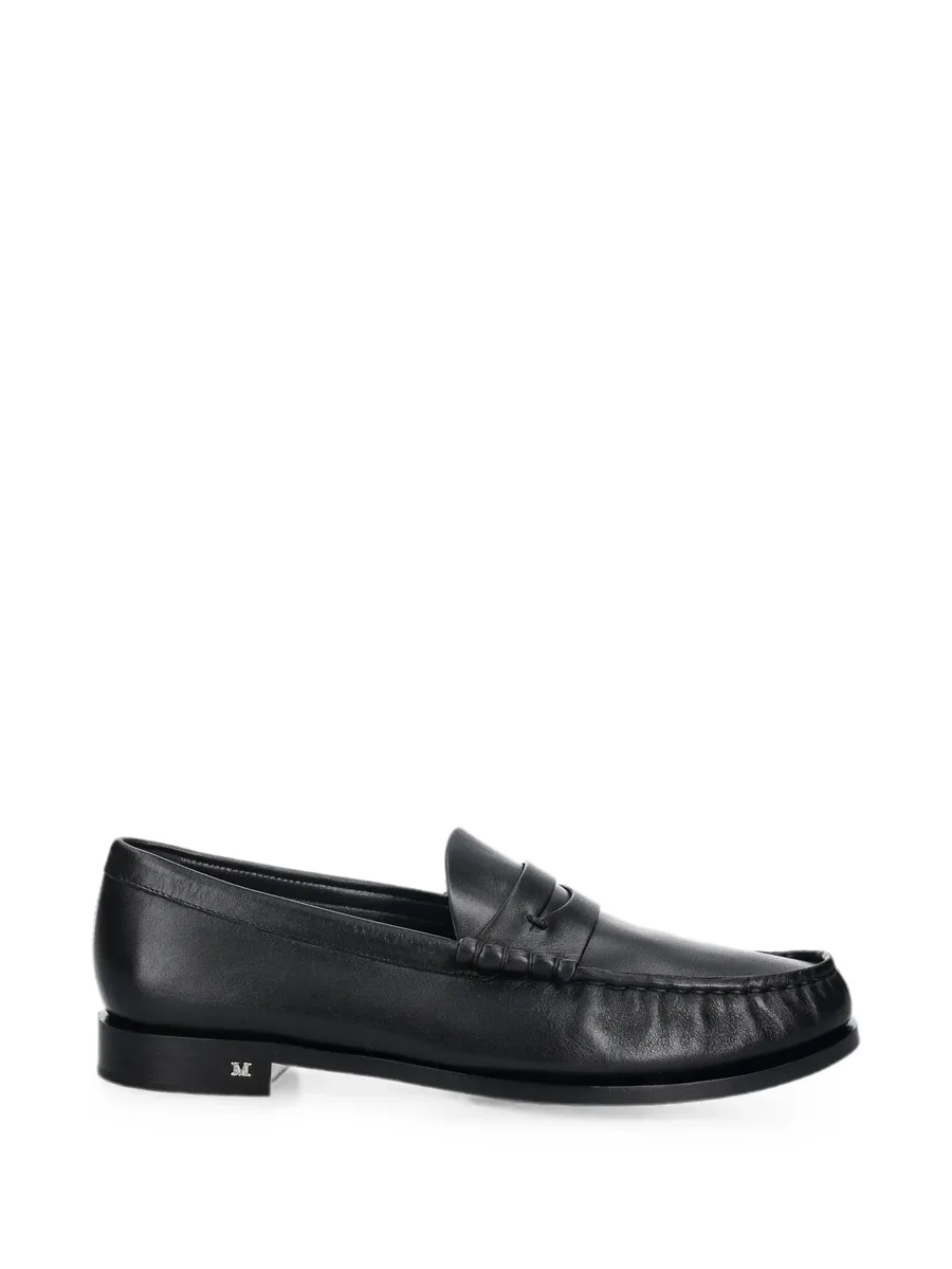logo-plaque leather loafers 1