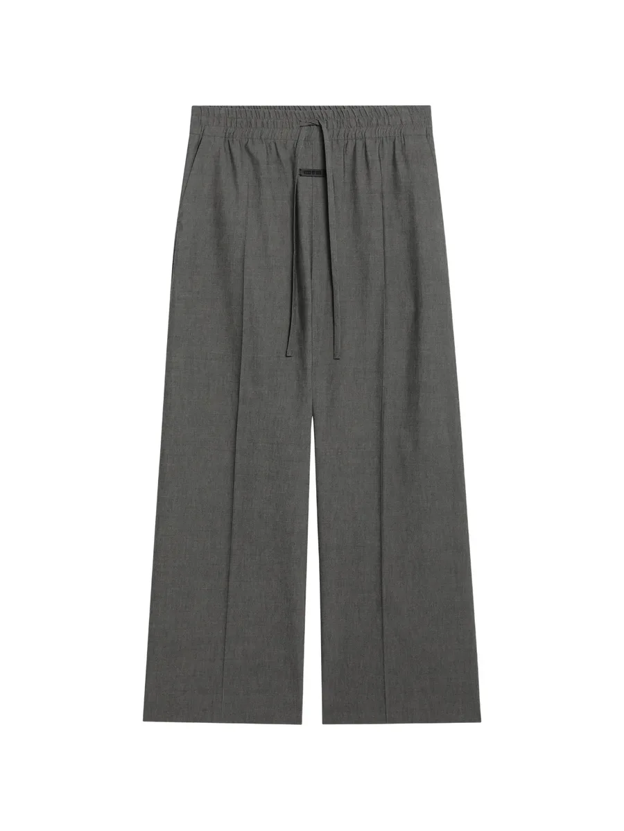 drawstring-waist oxford trousers 1