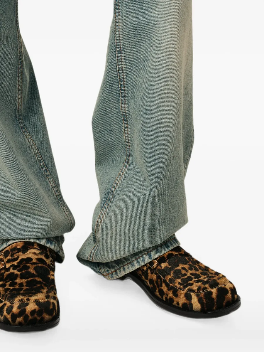 leopard-print cowhide leather loafers 12