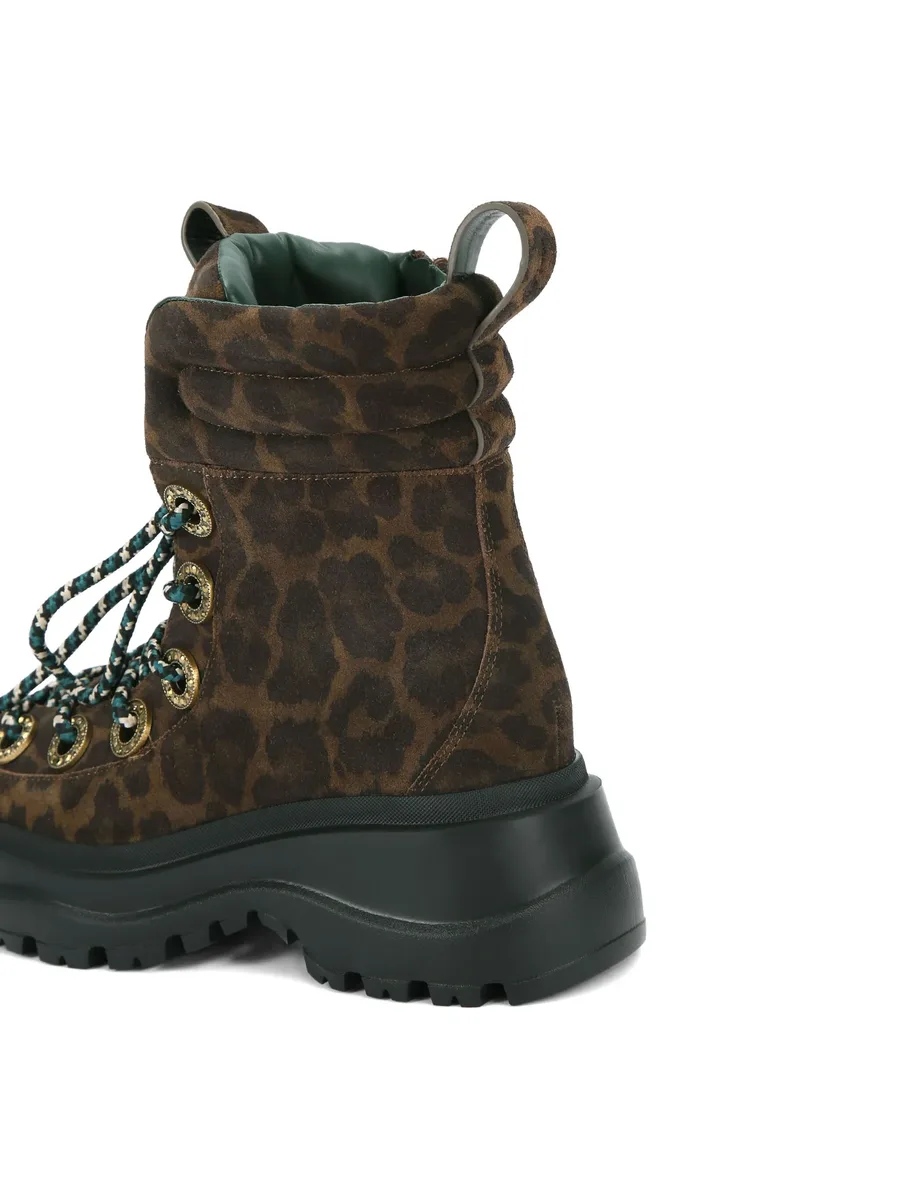 Kensington crystal-embellished leopard boots 7