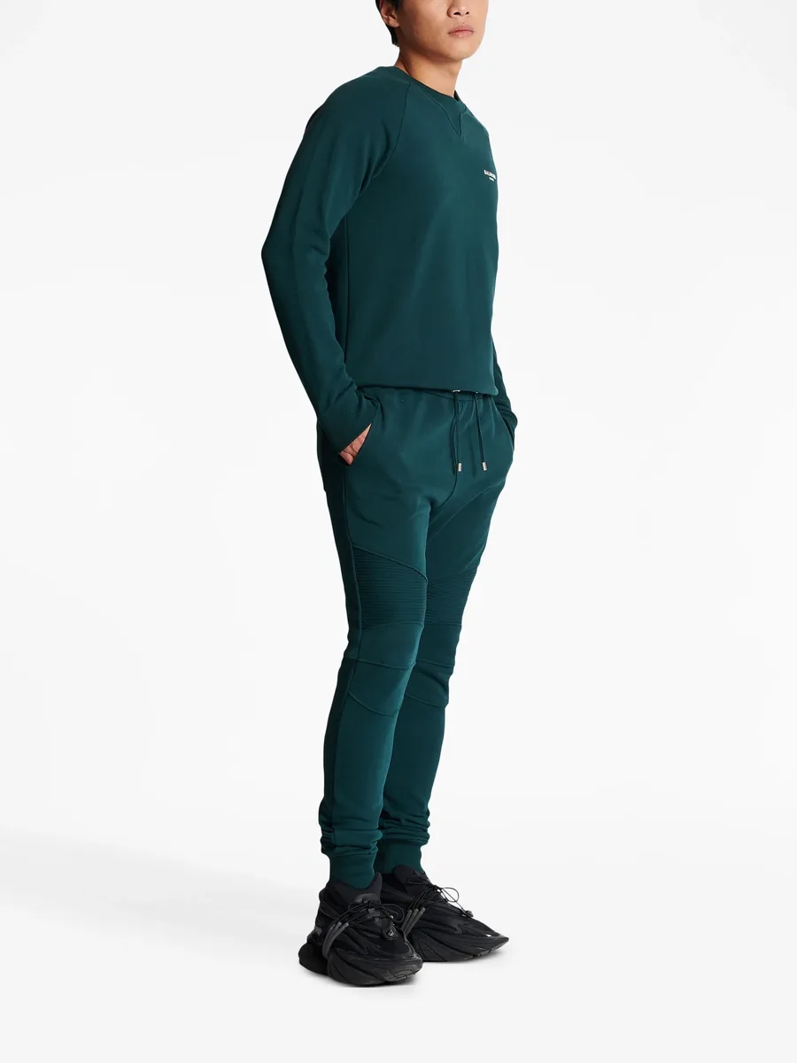 ribbed-detail drawstring track pants 6