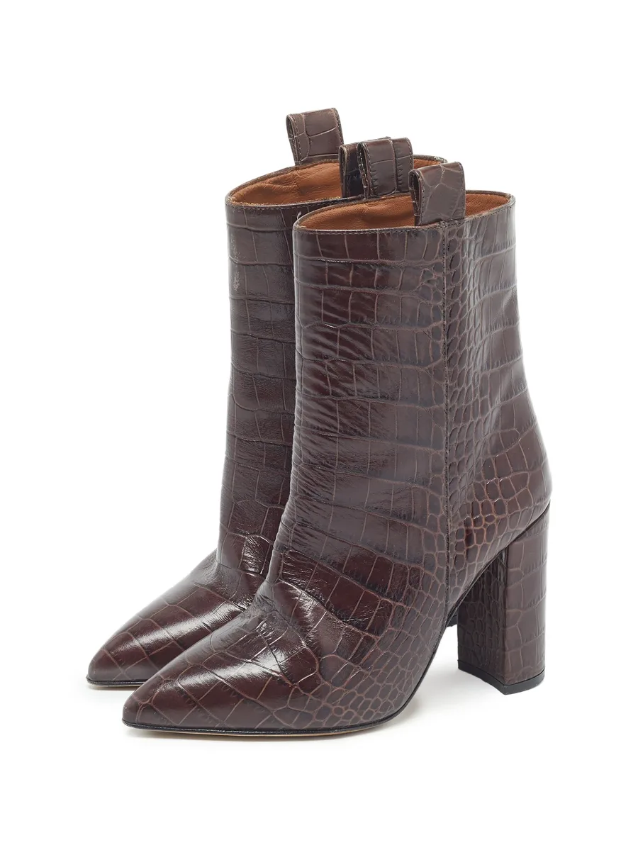 croc-embossed ankle boots 4