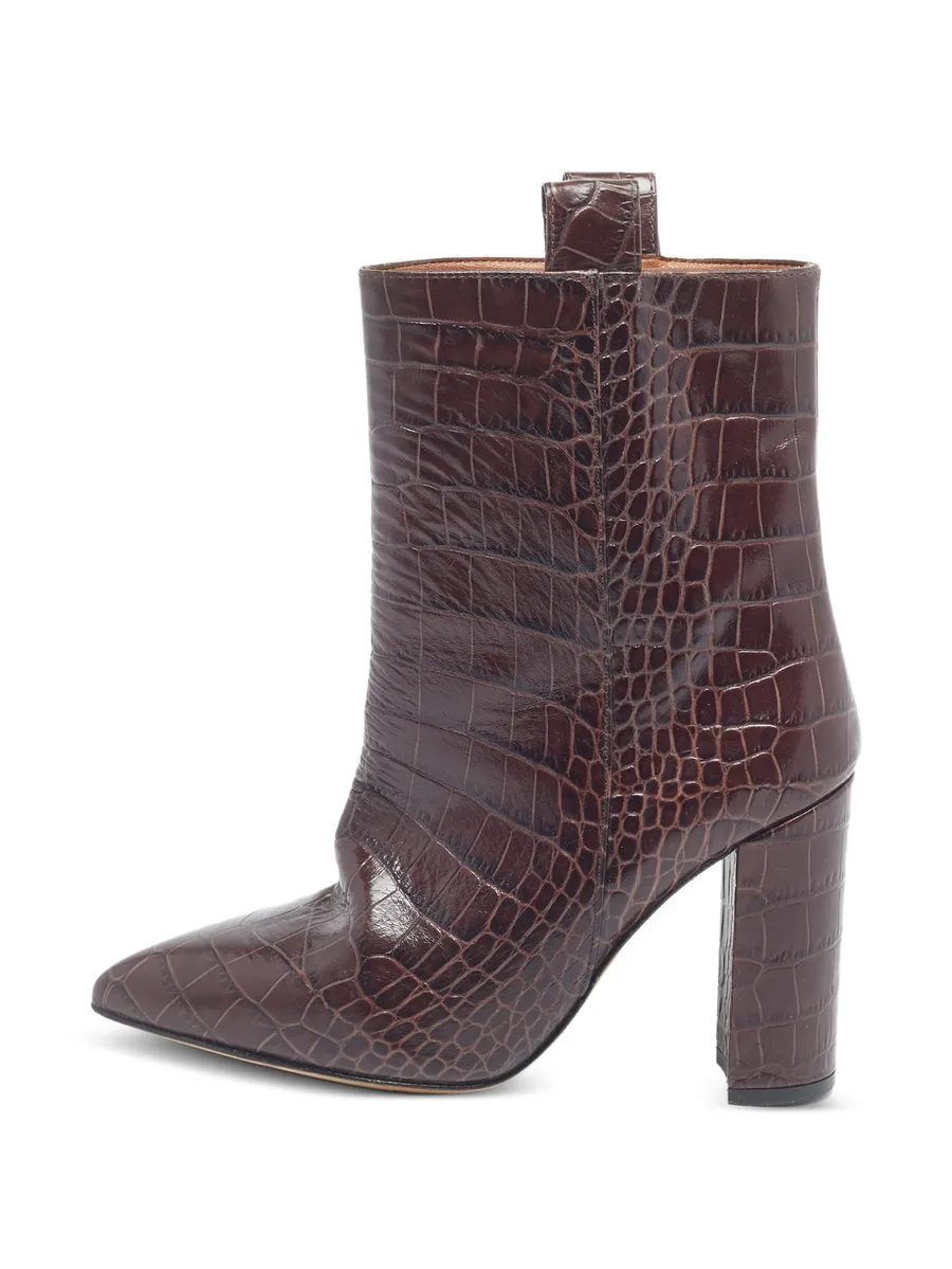 croc-embossed ankle boots 1