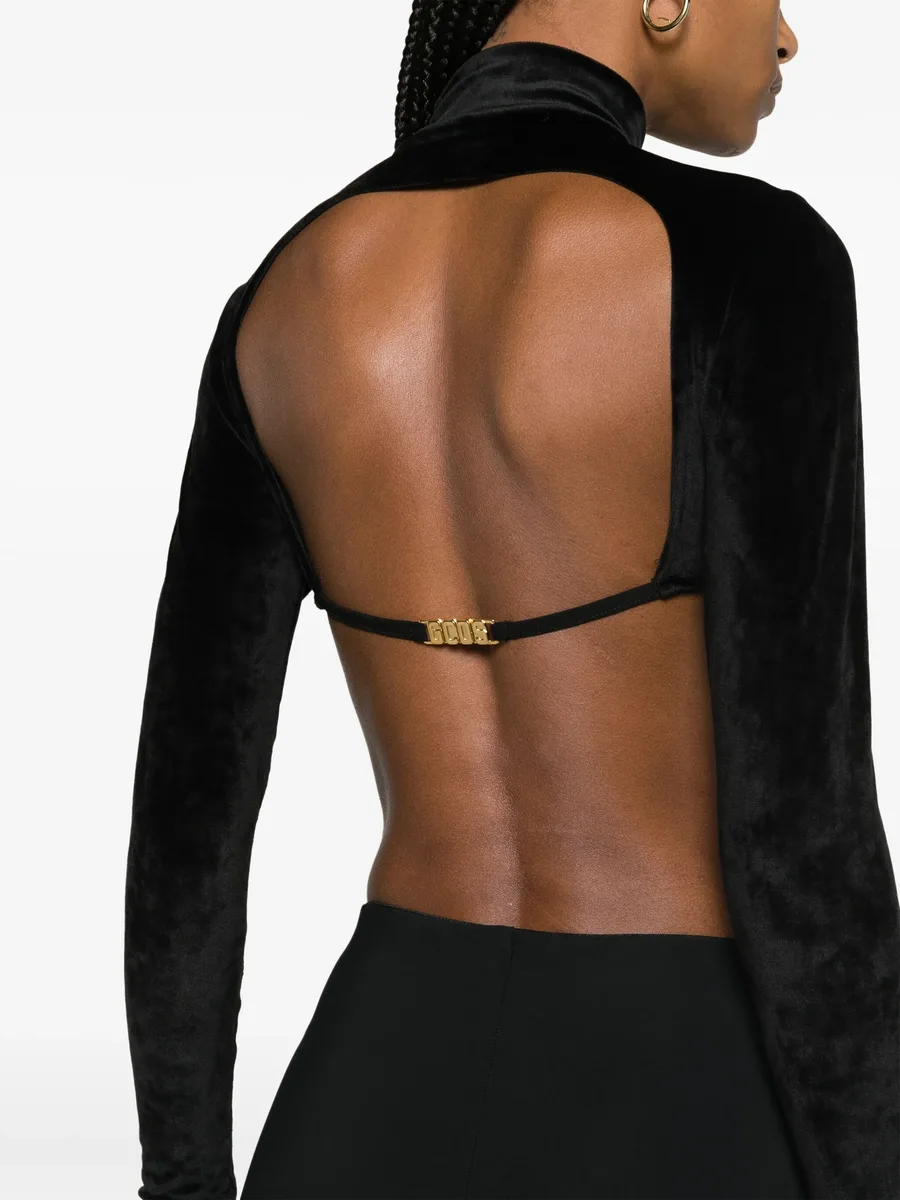 velvet-finish high-neck top 5