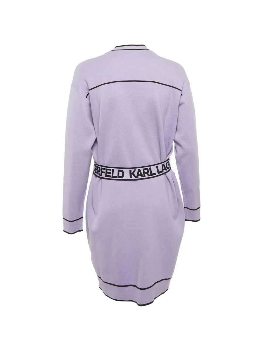 logo-print belted cardigan 3