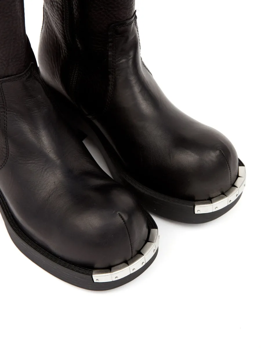 panelled buckled leather boots 9