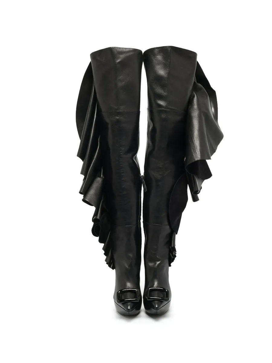 Viv ruffled leather boots 3