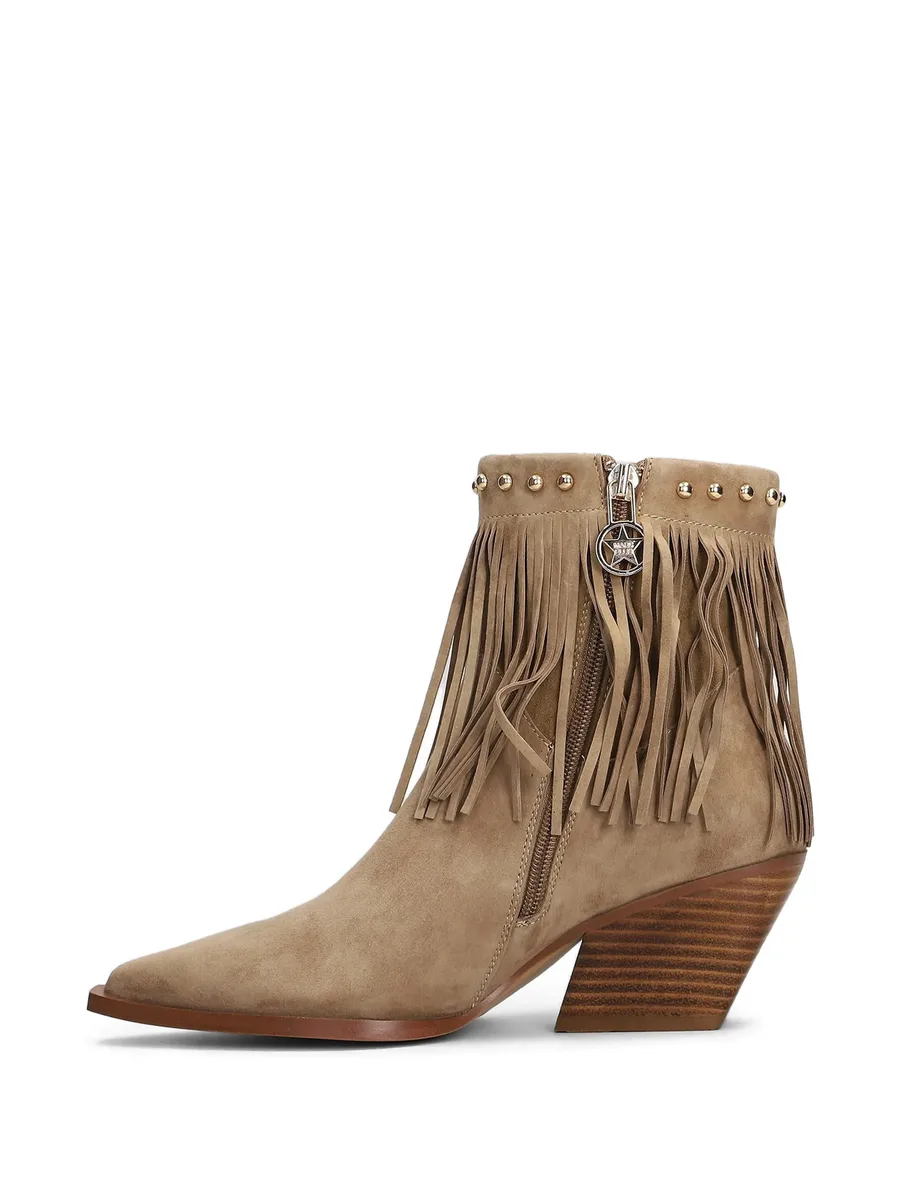 fringed studded ankle boots 8