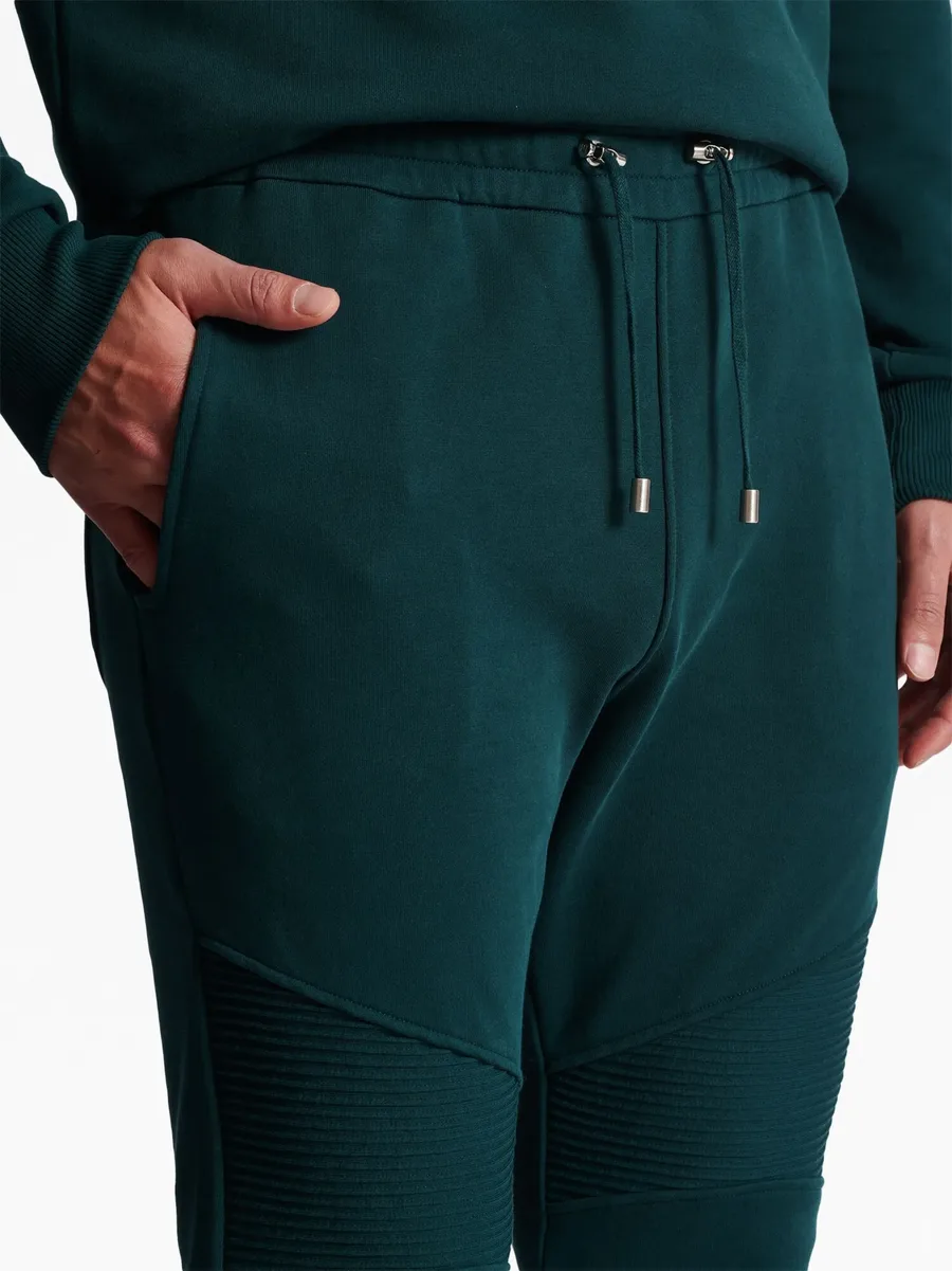 ribbed-detail drawstring track pants 11