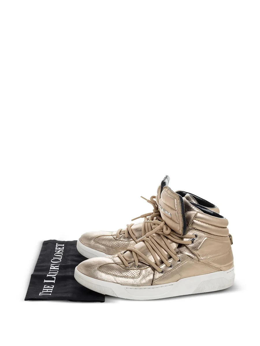metallic-finish leather sneakers 13