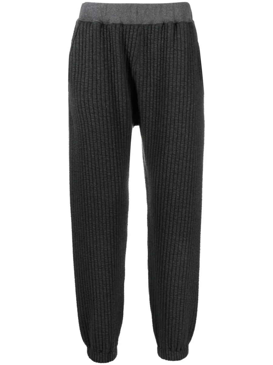 ribbed track cotton-blend pants 1