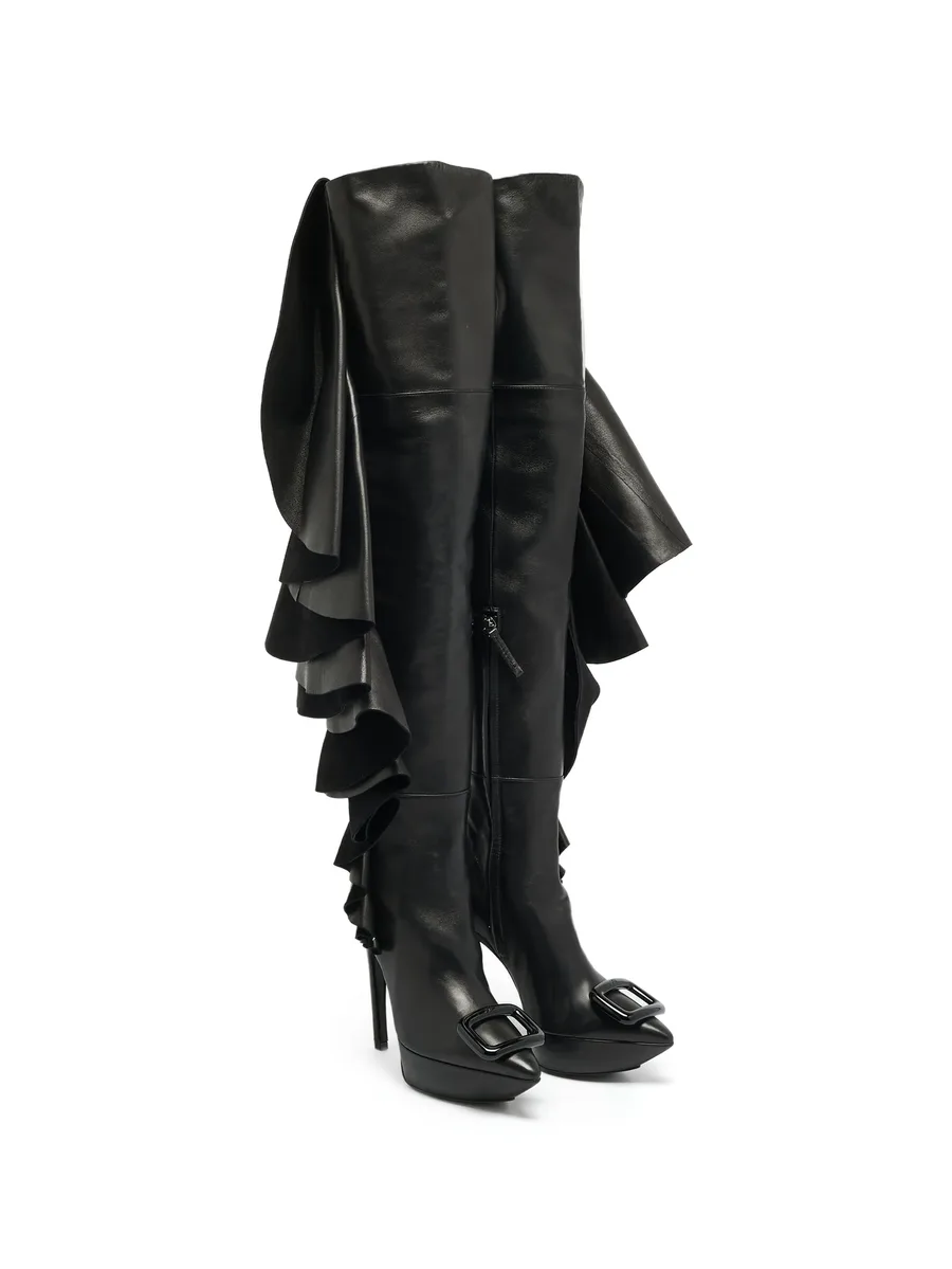 Viv ruffled leather boots 7