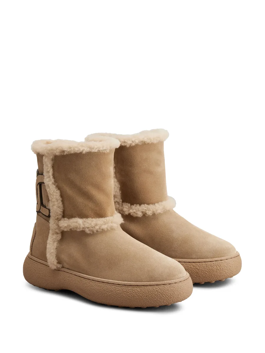 logo-patch suede boots 4