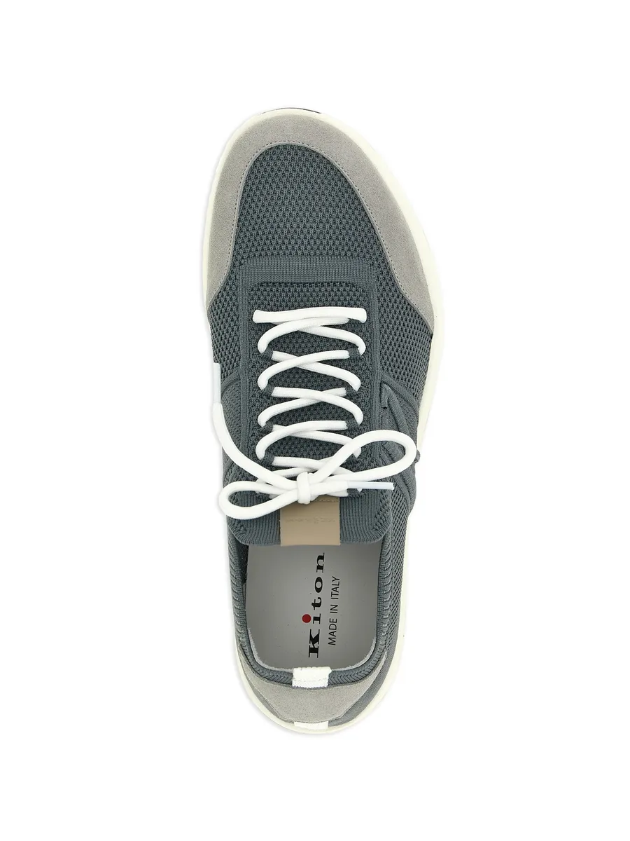 suede-panelled slip-on sneakers 4