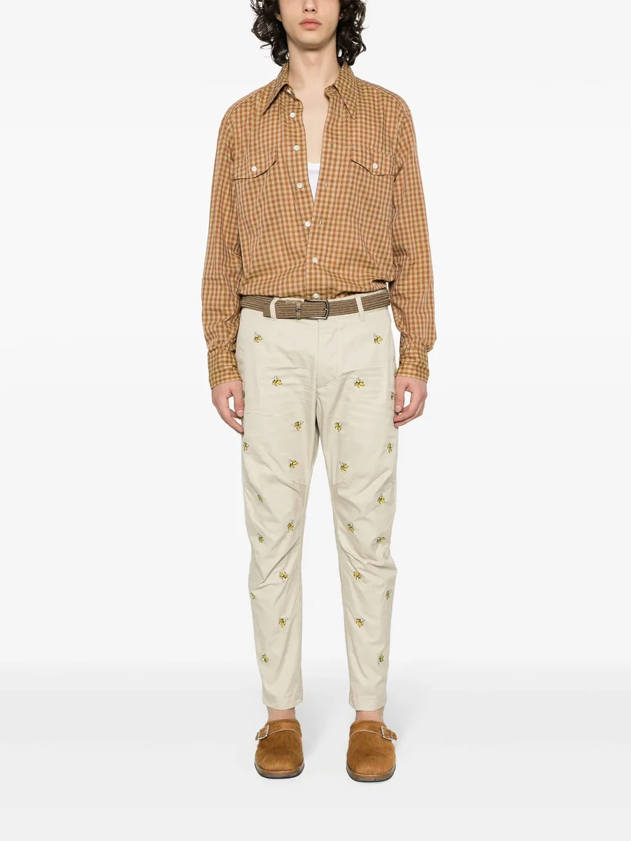 Embroidered Fruits chino pants 4