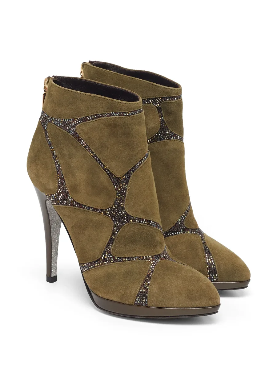 crystal-embellished suede ankle boots 10