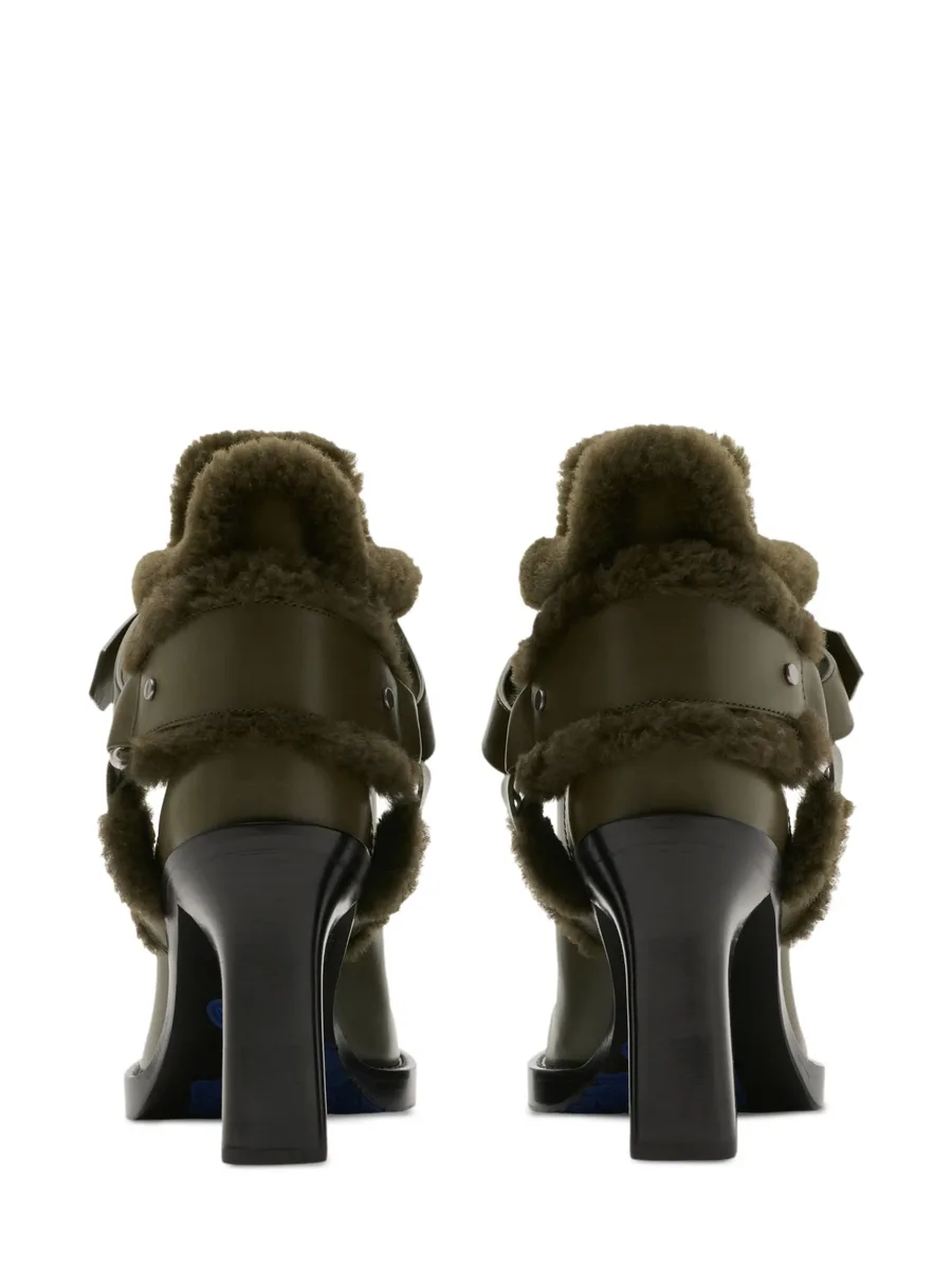 buckled 100mm leather biker boots 5
