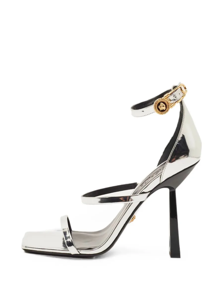 Safety Pin leather heeled sandals 1